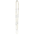 0009 3 Strand Beaded Necklace Two Tone, Clear & Pearl