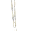 0009 3 Strand Beaded Necklace Two Tone, Clear & Pearl
