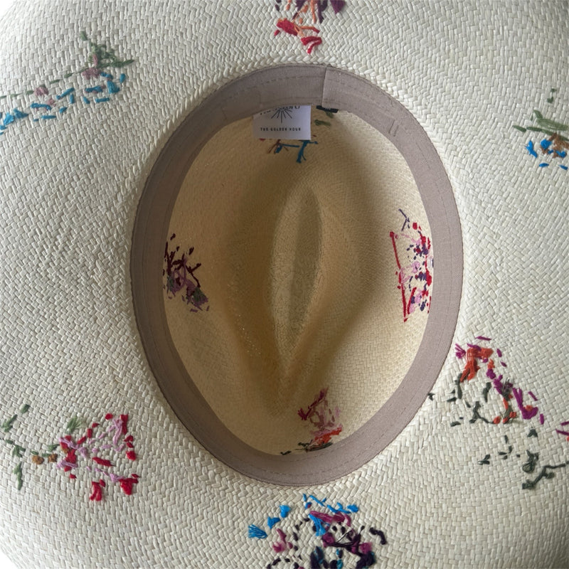 PANAMA, 13cm Embroided Floral *RE-STOCK COMING EARLY AUGUST*