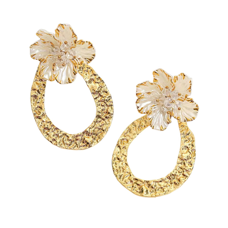 Sai Gold Flower Statement Earrings