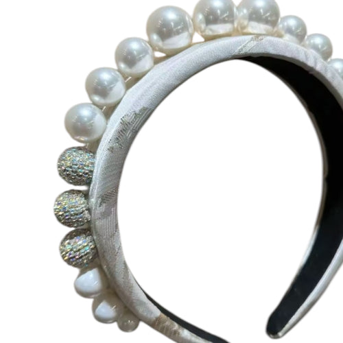 Stevie Pearl White Crown Headband *END-JAN*