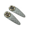 Quinlan Quilted Grey Hair Clip Set