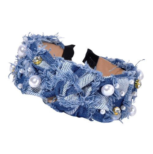 Double Take Denim Embellished Headband