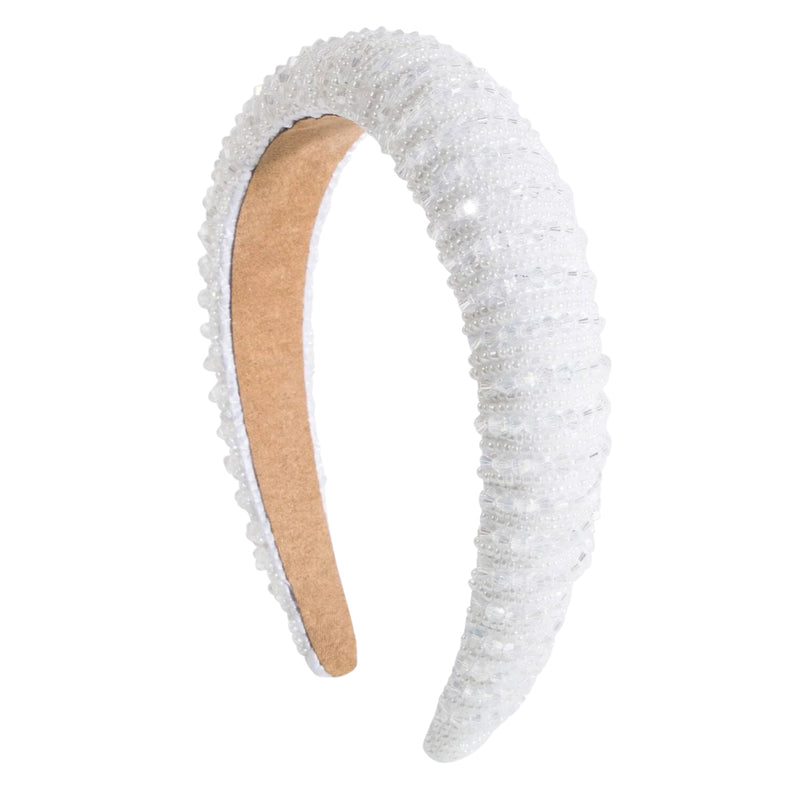 Julia Pearl White Beaded Headband