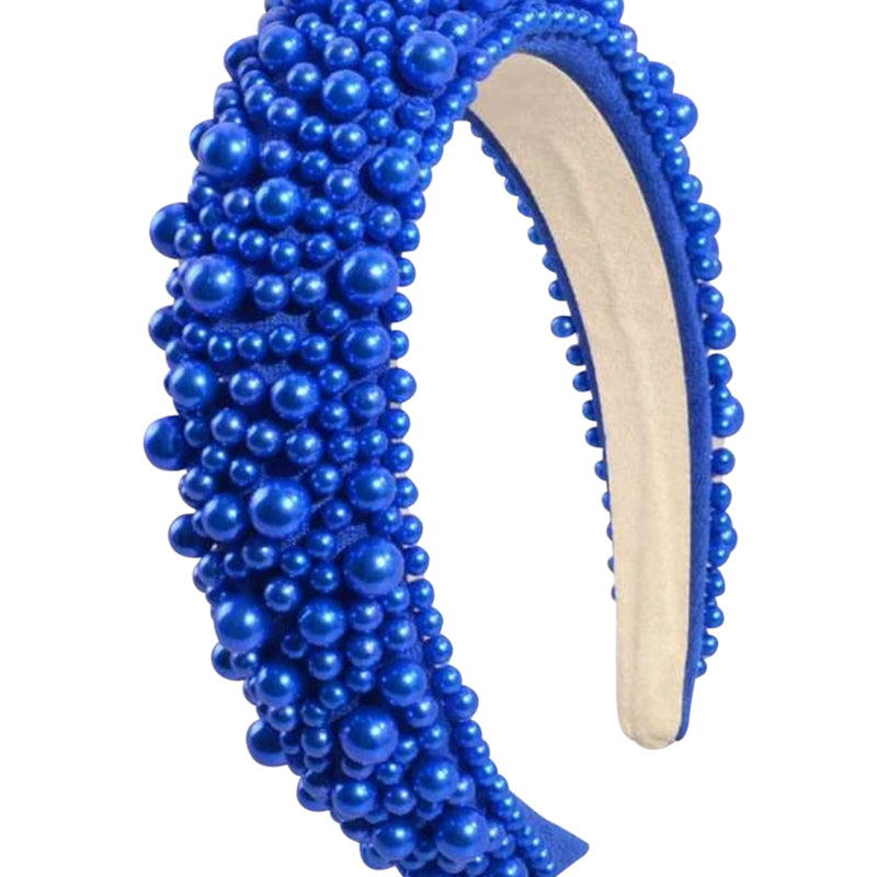 Blaire Pearl Cobalt Beaded Headband