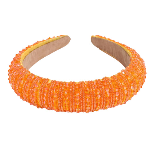 Julia Tangerine Beaded Headband