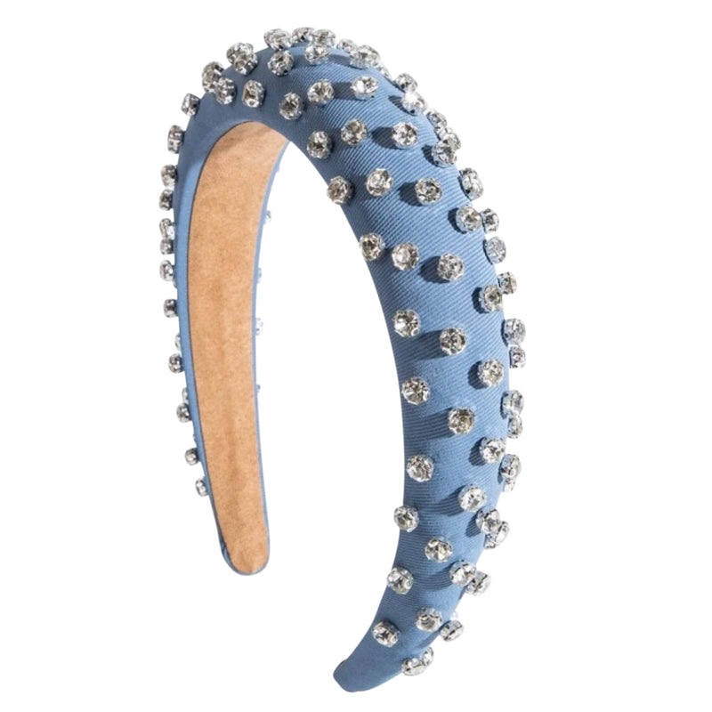 Britt Denim Embellished Padded Headband