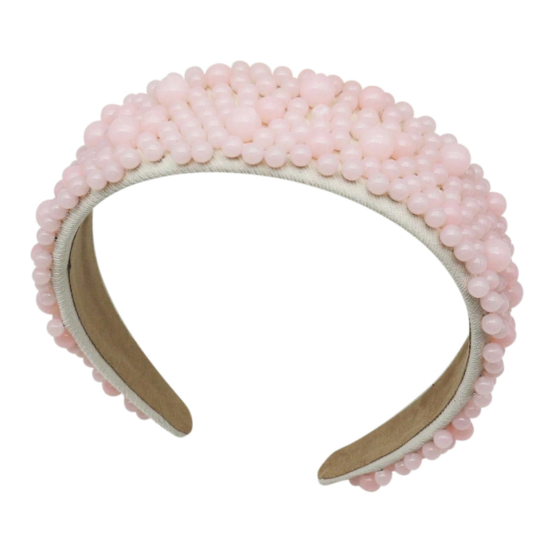 Blaire Thin Pastel Pink Beaded Headband