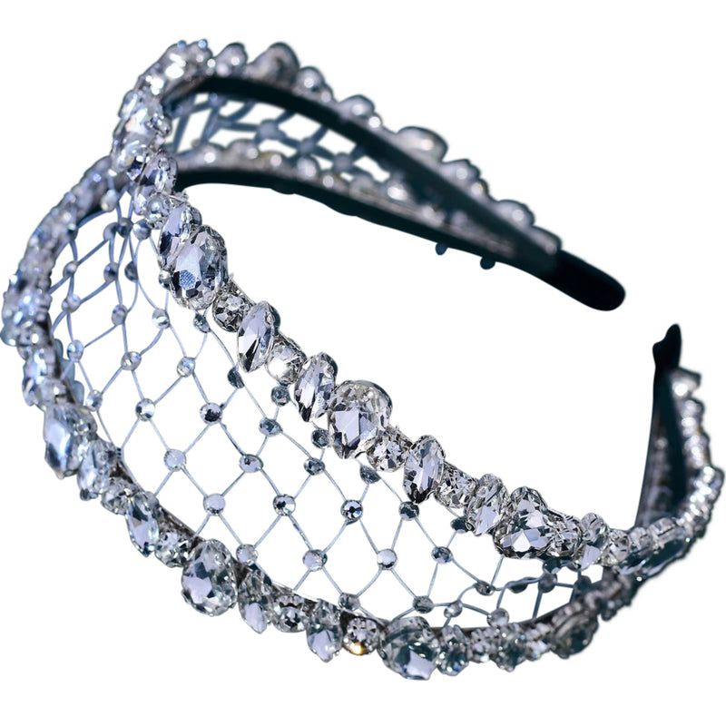 Lilly Silver Rhinestone Statement Headband