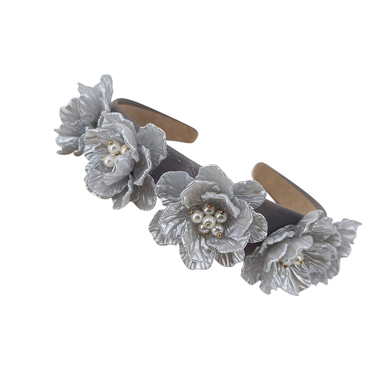 Rosie 3.0 Flower Statement Headband, Grey