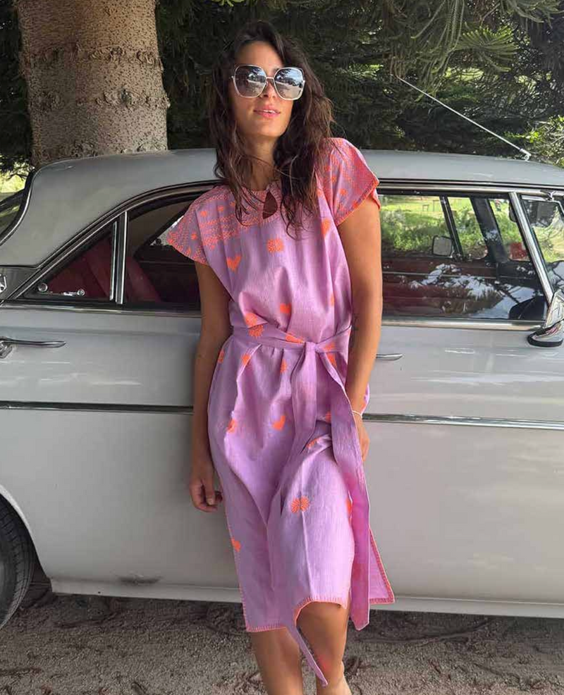 LONG Kaftan, Lilac/Orange *OCT DELIVERY*
