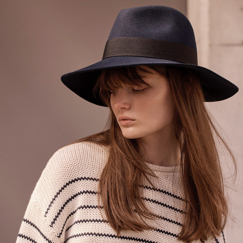 Classic Navy Wool Fedora