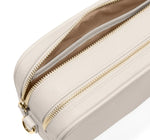 XL VANESSA Milky White Leather Crossbody Bag with Two Straps