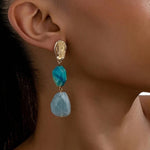 Aggie Acrylic Statement Earrings, Blue