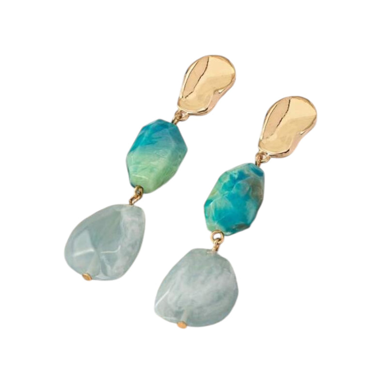 Aggie Acrylic Statement Earrings, Blue