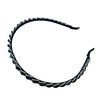 Cher Simple Thin Beaded Headband, Navy