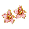 Ra-Ra Pink + Red Flower Stud Earrings