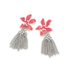 Alexis Pink Enamel Flower Statement Earrings