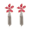 Alexis Pink Enamel Flower Statement Earrings