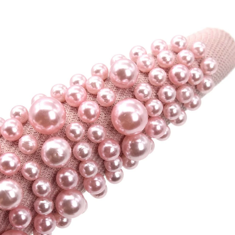 Blaire Pearl Pink Beaded Headband *EARLY-NOV*