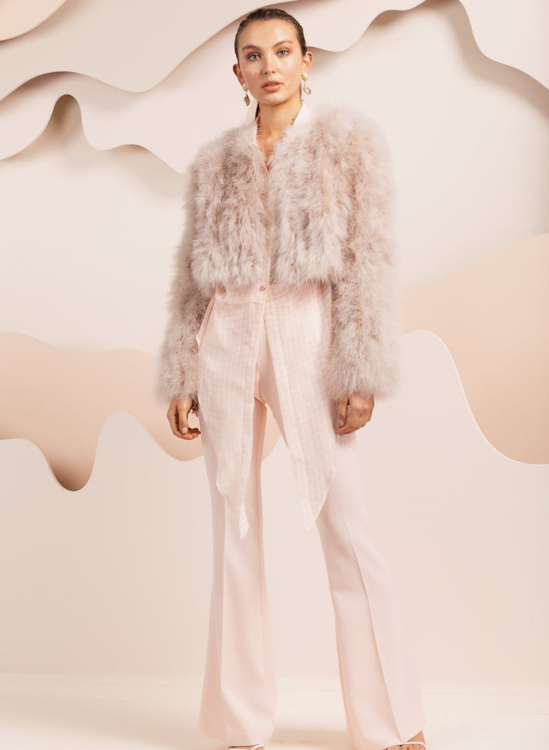 Manhattan Feather Jacket, Blush