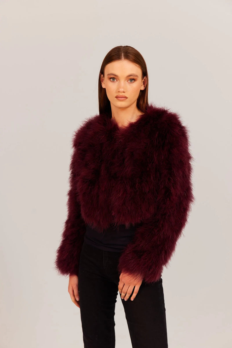 Manhattan Feather Jacket, Wine