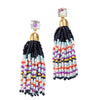 Havana Navy & Multi Beaded Statement Earrings