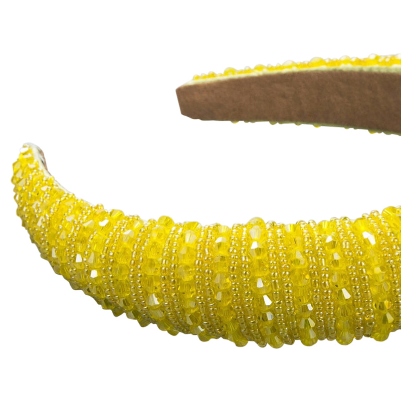 Julia Yellow Beaded Headband