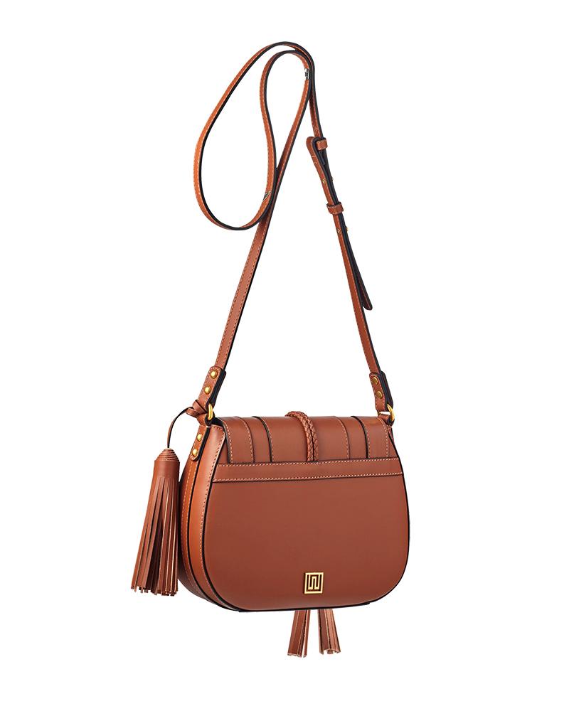 'Harriet' Maxi Saddle Bag, Tan Leather