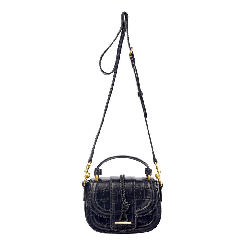 Huntress Knot Bag, Croc Black