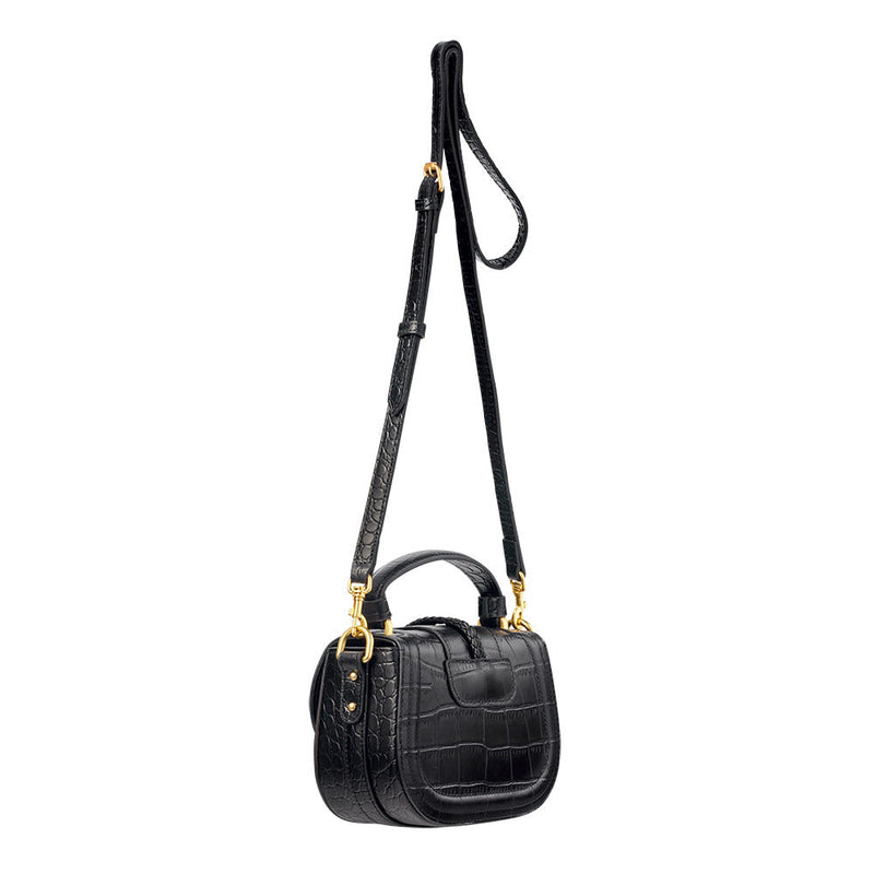 Huntress Knot Bag, Croc Black