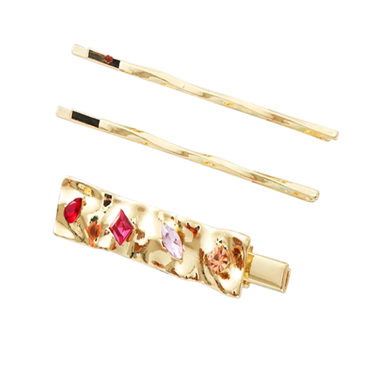 Nikki Gold Hair Clip Set, Brights