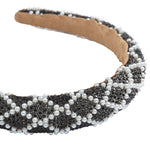 Aspen Black & White Beaded Headband